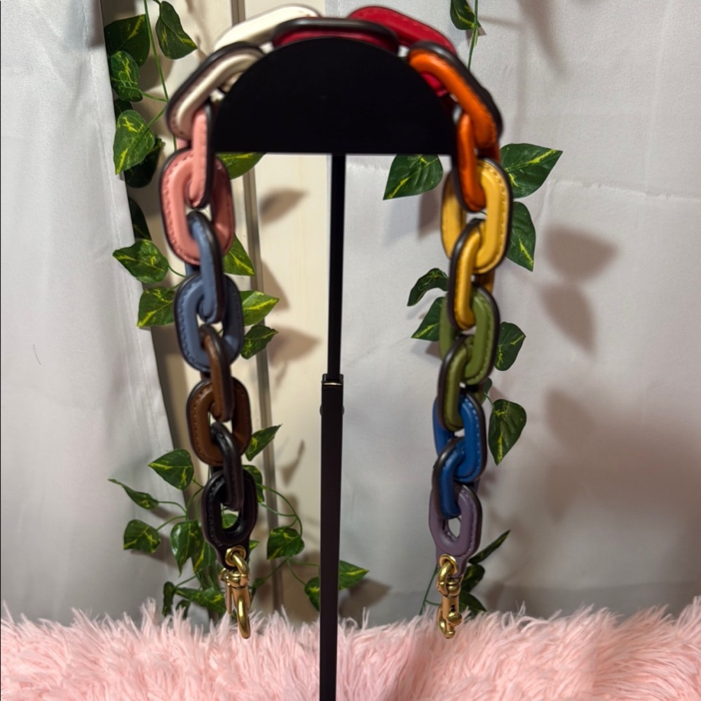 Coach Leather Multicolor Chain Strap